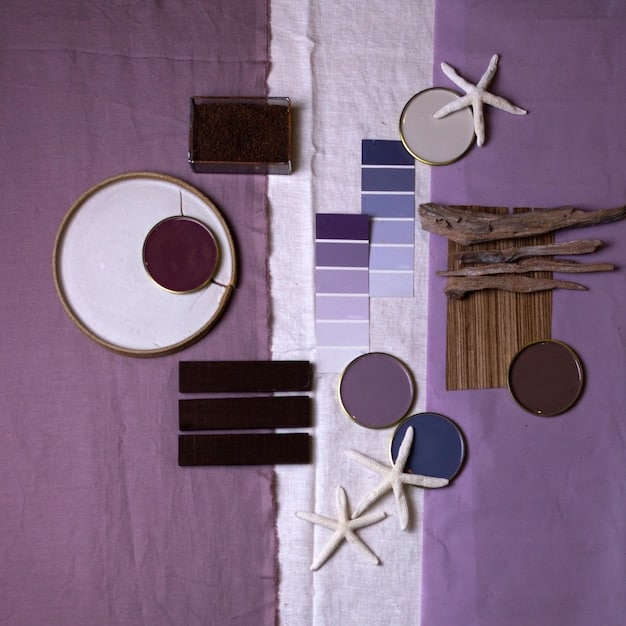 A mood board filled with fabric swatches, color palettes, and inspirational images of outfits, representing the foundational elements of a personal style guide.