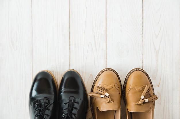 A curated selection of stylish and comfortable footwear. The image features a pair of classic leather loafers, sleek black ankle boots, and fashionable white sneakers. The background is clean and minimalist, highlighting the versatility of each shoe.
