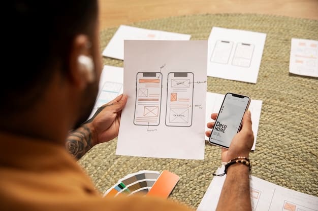 A person holding a smartphone displaying a style guide app, with various UI elements and branding guidelines visible on the screen. The focus is on mobile accessibility and digital adaptation of the style guide.