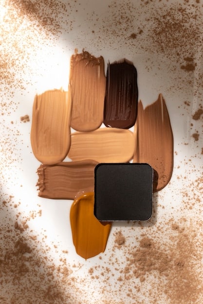 A selection of contouring products, including powder palettes, cream sticks, and highlighting powders. The products are arranged to show the different shades and textures available for contouring.