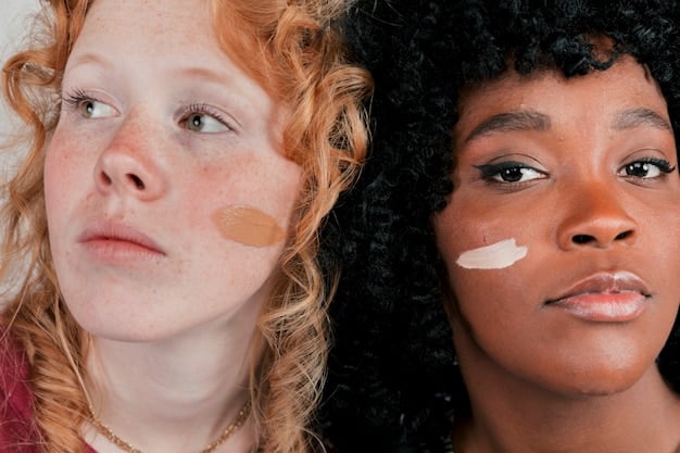 A collage showing close-up images of three different skin types - oily, dry, and combination - each with makeup applied and baked appropriately. Captions indicate the specific techniques and products used for each skin type.