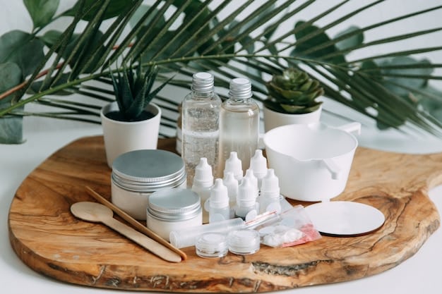 A photograph displaying a collection of dermatologist-recommended skincare products for sensitive skin. The products are neatly arranged on a clean white surface and include a hydrating cleanser, a soothing moisturizer, and a mineral sunscreen.