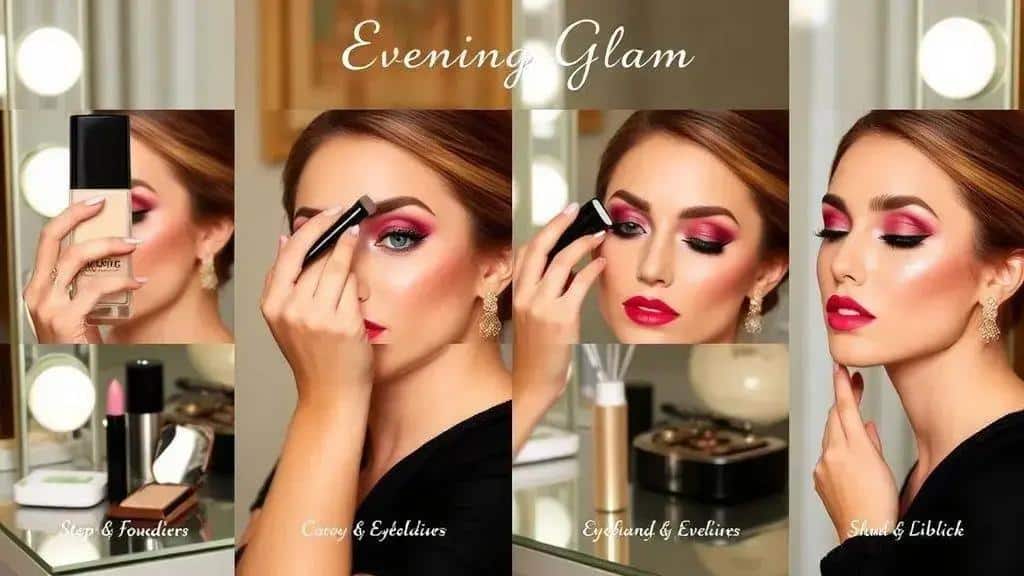 Step-by-step evening glam makeup application