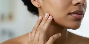 Clear, glowing skin after following an effective skincare routine for oily skin