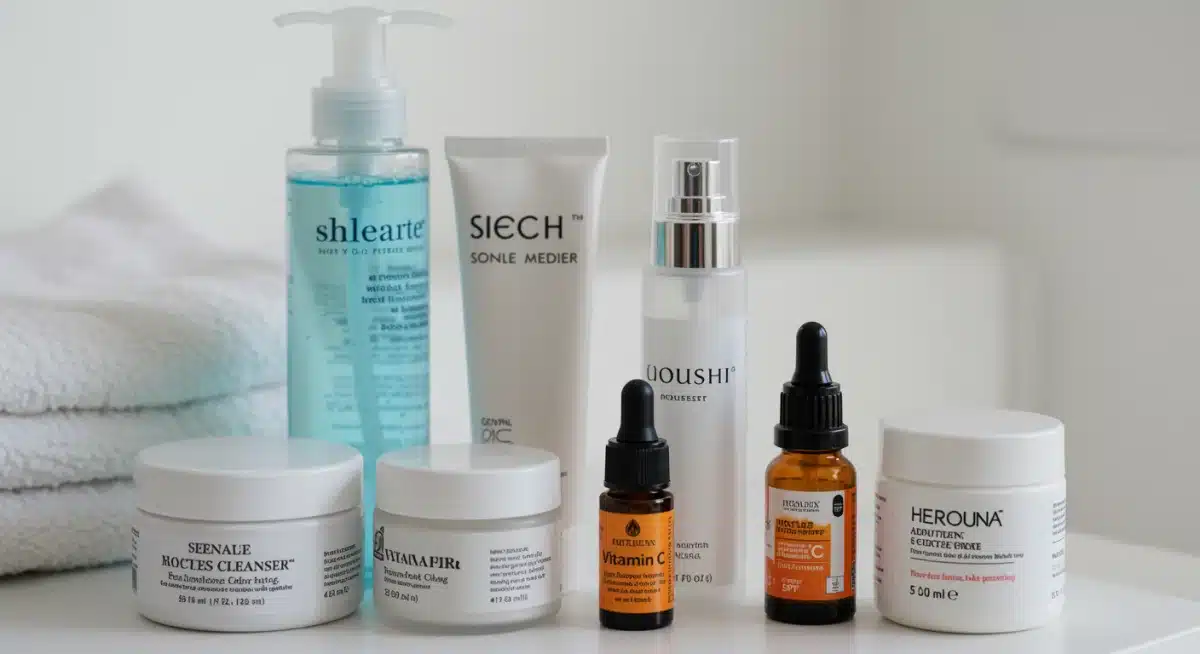 Assortment of essential skincare products for daily routine