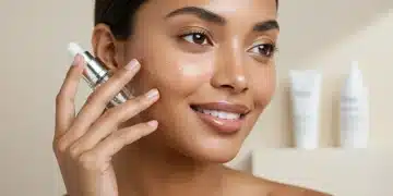 Woman applying serum for flawless makeup prep