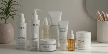 Affordable skincare essentials on a vanity, emphasizing budget-friendly beauty.