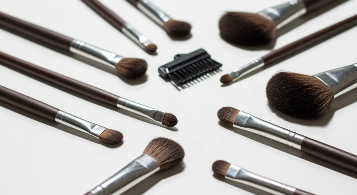 Assortment of eyeshadow blending brushes for beginners