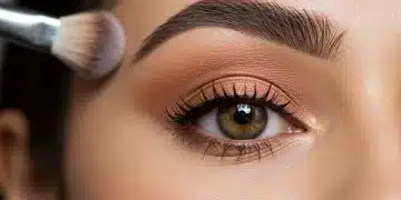 Model with perfectly blended warm neutral eyeshadow