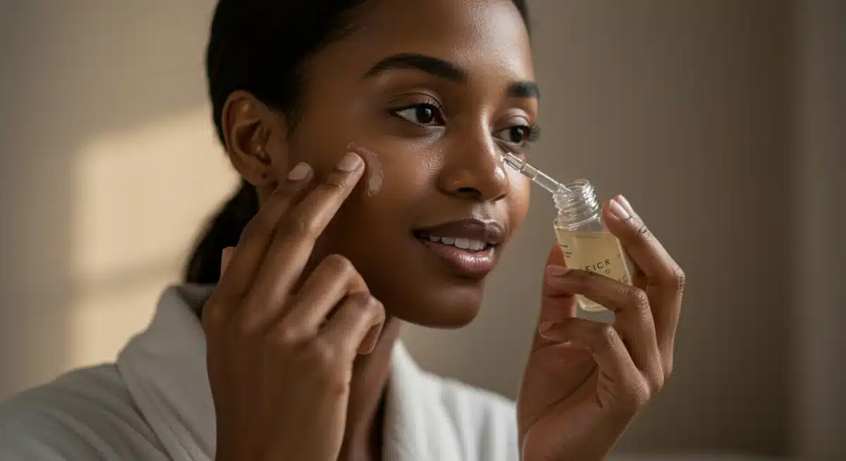 Person applying serum as part of their nightly skincare routine