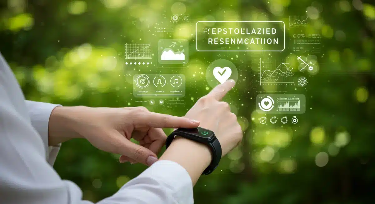 Wearable tech monitoring health data for personalized nutrition in a natural setting.