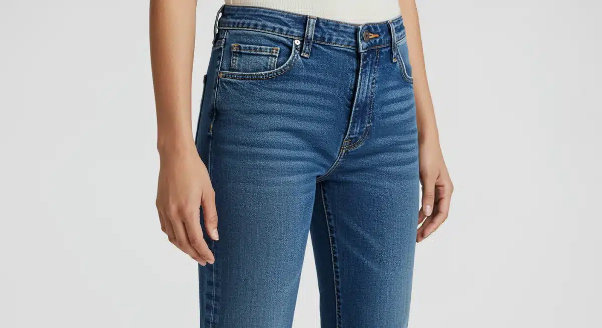 Adaptive Straight denim fit showcasing intelligent fabric technology and sleek design