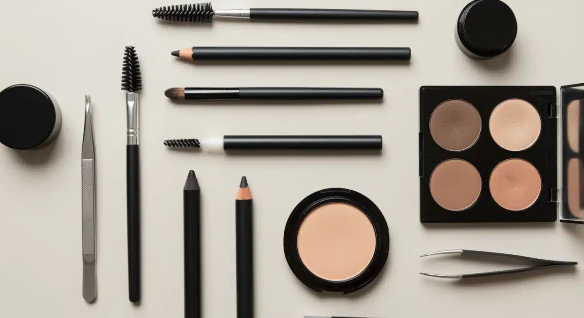Essential eyebrow shaping and filling tools