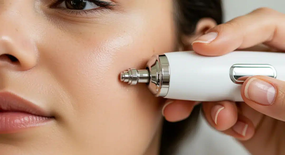 Hand applying microcurrent device for facial toning and enhanced product absorption