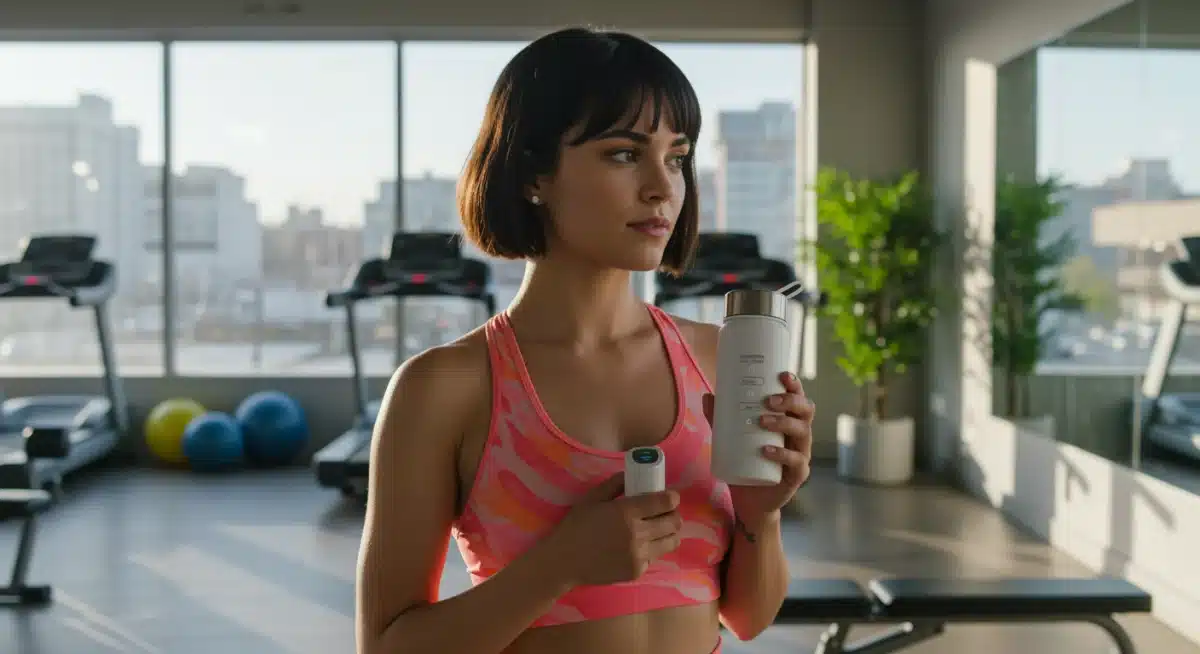 Smart water bottle tracking daily hydration intake