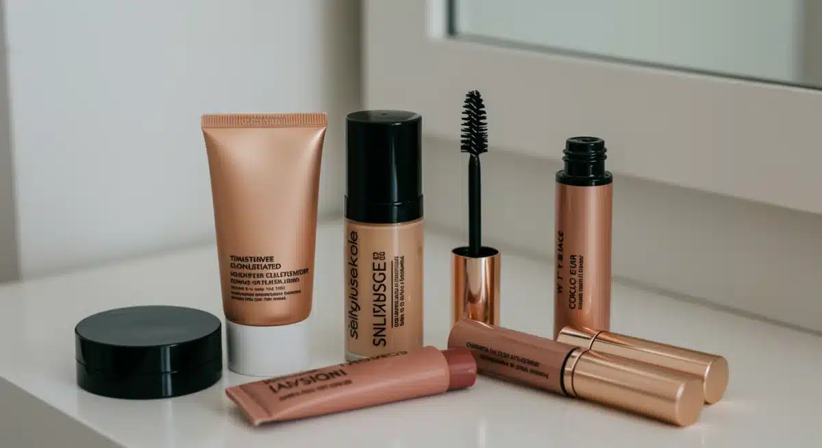 Essential makeup products for a fast and effective office beauty routine.