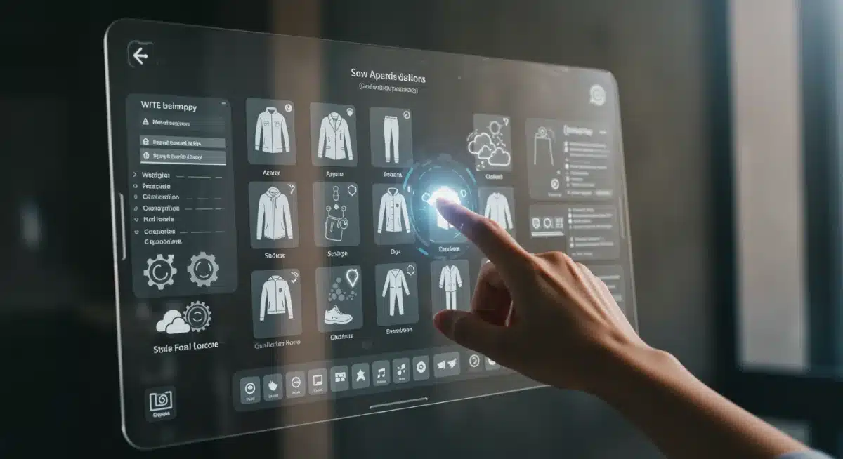 Holographic style app display for outfit creation and personalized recommendations