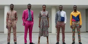 Stylish people in bold colors and patterns for 2026 fashion