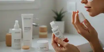 Person applying essential skincare, symbolizing optimized routine and savings