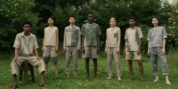 Models wearing sustainable clothing, embodying future fashion trends