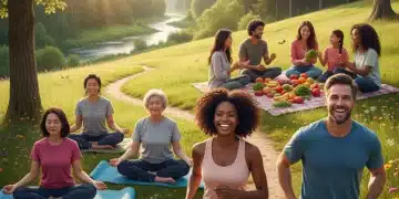 Group of diverse Americans engaging in healthy activities to boost immunity and wellness.