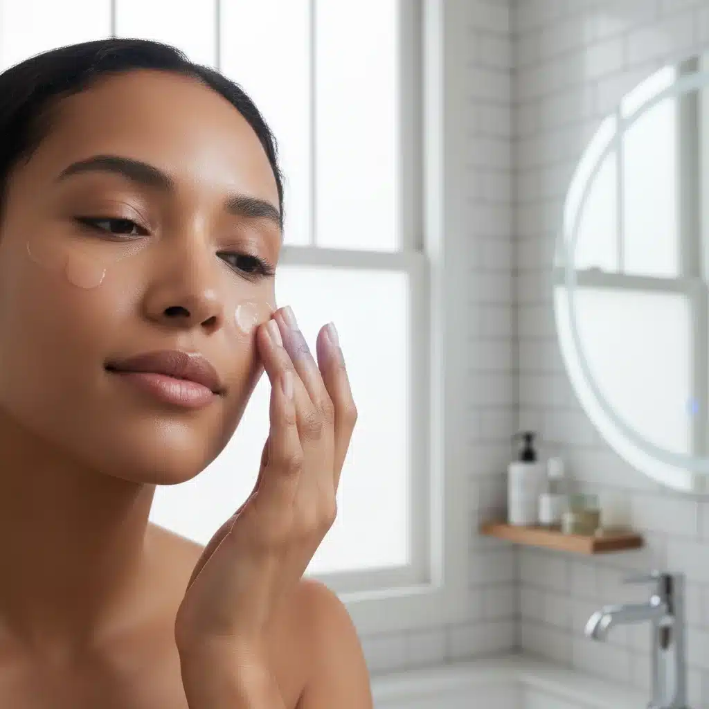 Person applying protective serum as part of a daily skincare routine.