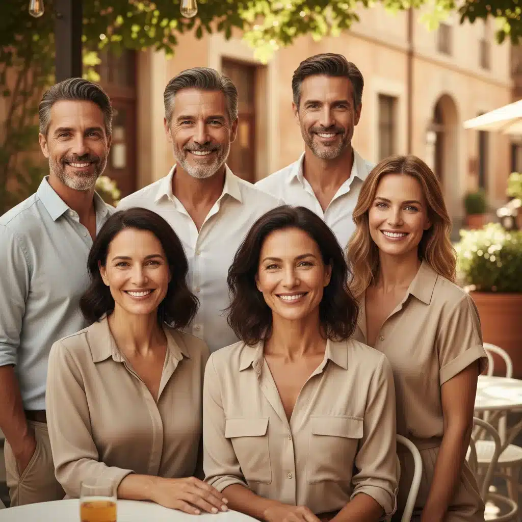 Diverse group showing improved skin after anti-aging treatments